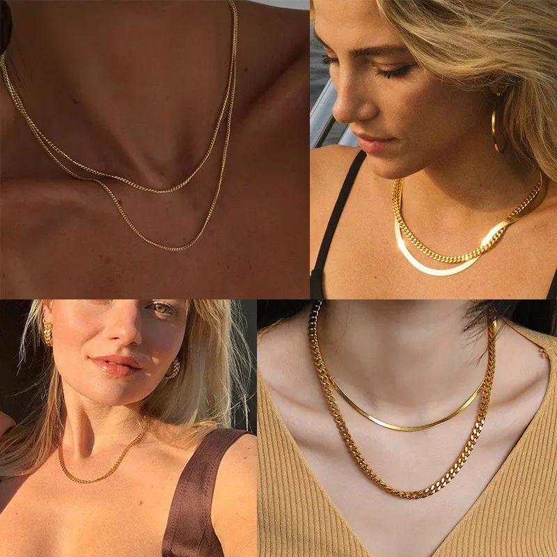 Collier Cubain Homme/Femme En Acier Inoxydable - Tour De Cou Basique - Bijou Intemporel