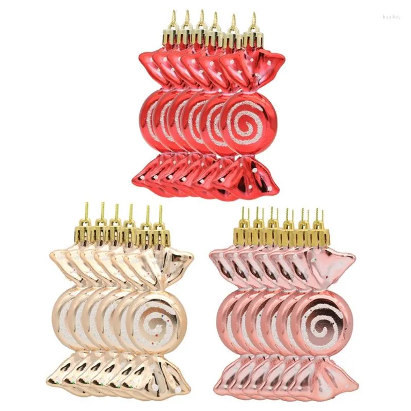 Décorations de Noël 6 Pièces Coloré Bonbons Prop Suspendu Pendentif Ornements Arbre Fenêtre Fête Fournitures Dropship