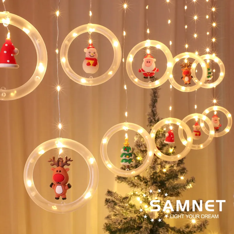 Décorations de Noël LED vacances lumière lampe chambre guirlande année guirlande lumineuse père noël accessoires 221115