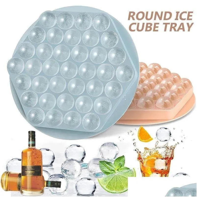 Ferramentas de sorvete 37 Lattice Cube Cube Homemade Tools Hockey Mold Ices Box 3D Round Balls Molds Home Bar Party DIY Mods para bebida gelada DHQ20