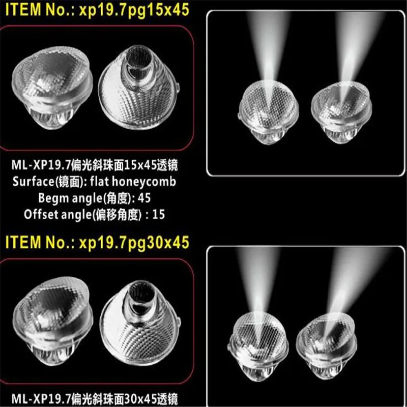Akcesoria oświetleniowe XP19.7 zwężające się perłowy soczewka polaryzacyjna dla 3535 3030 2835 2525 Dioda LED