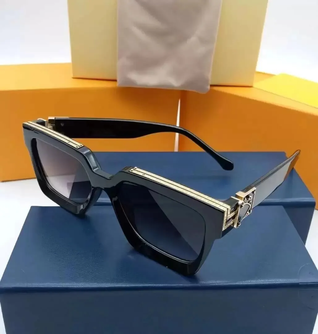 Milionários de luxo pequenos óculos de sol de moldura full frames designers vintage Óculos de sol para homens Logoo de ouro brilhante vender o top 96006