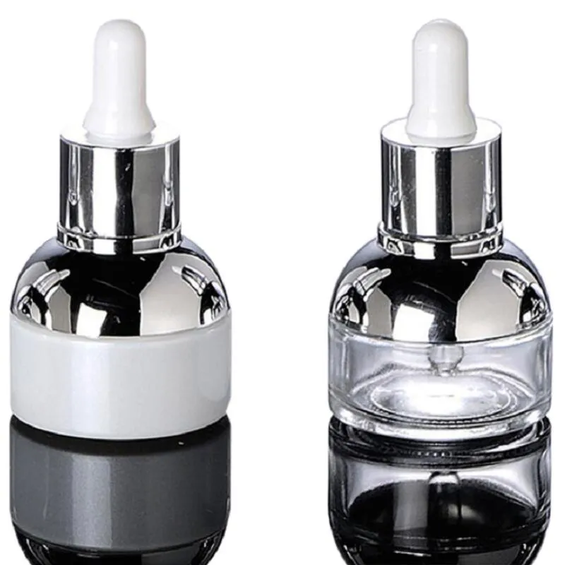 30 ml verre transparent flacons compte-gouttes vides huiles essentielles bouteille de parfum femmes contenant cosmétique petit emballage LX9322
