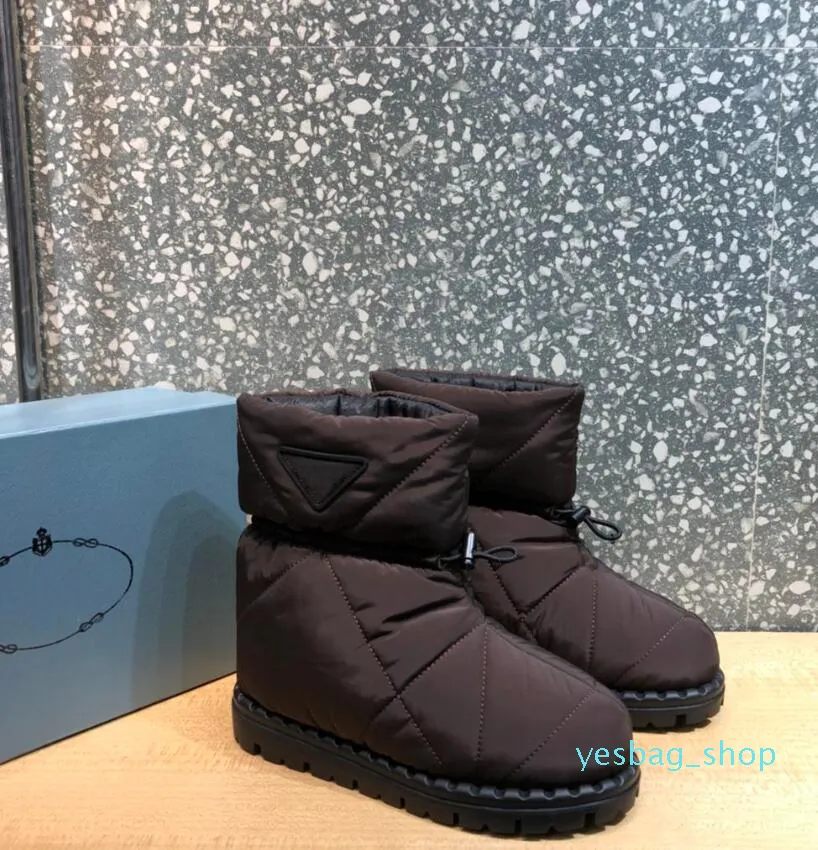 Stoffen laarzen dames boot sneeuw sneakers bekleed luxe platform ontwerper prad short mode fashion fabrikant australië winter hield warm