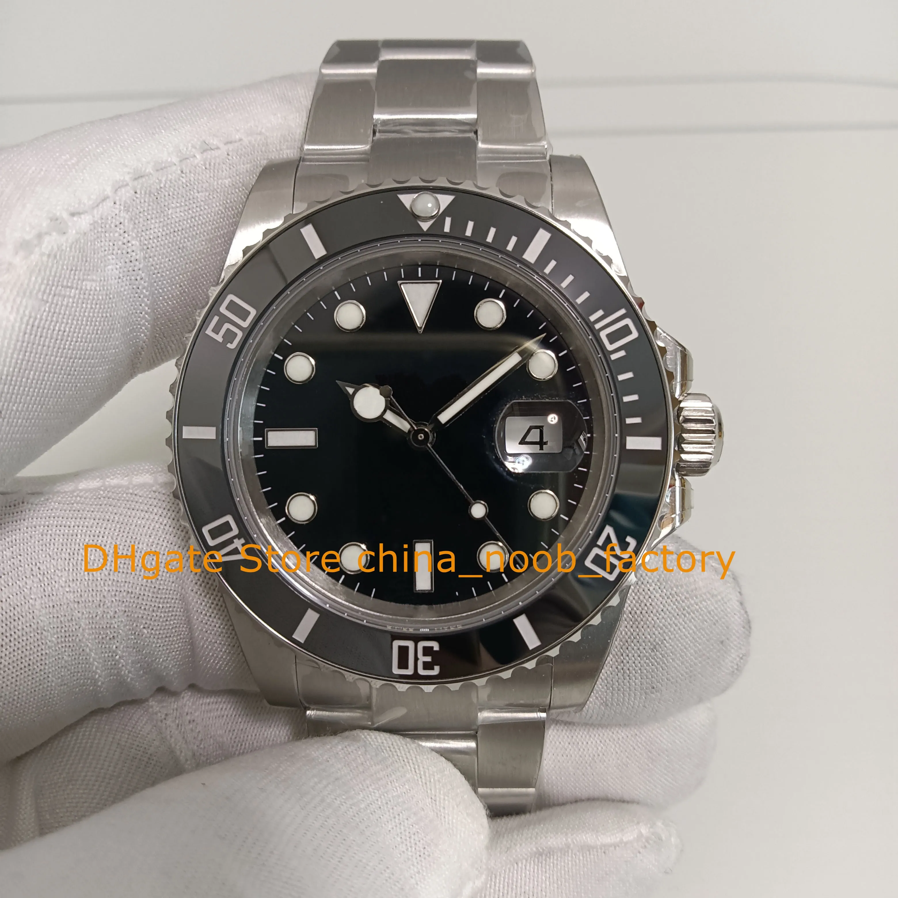 7 Style Automatyczne zegarki męskie 40 mm data czarna tarcza ceramiczna 116610 vs sport 904l stalowa żółte złoto 28800 v/hz kalendarz vsf świetliste cal.3135 Zegarek ruchowy