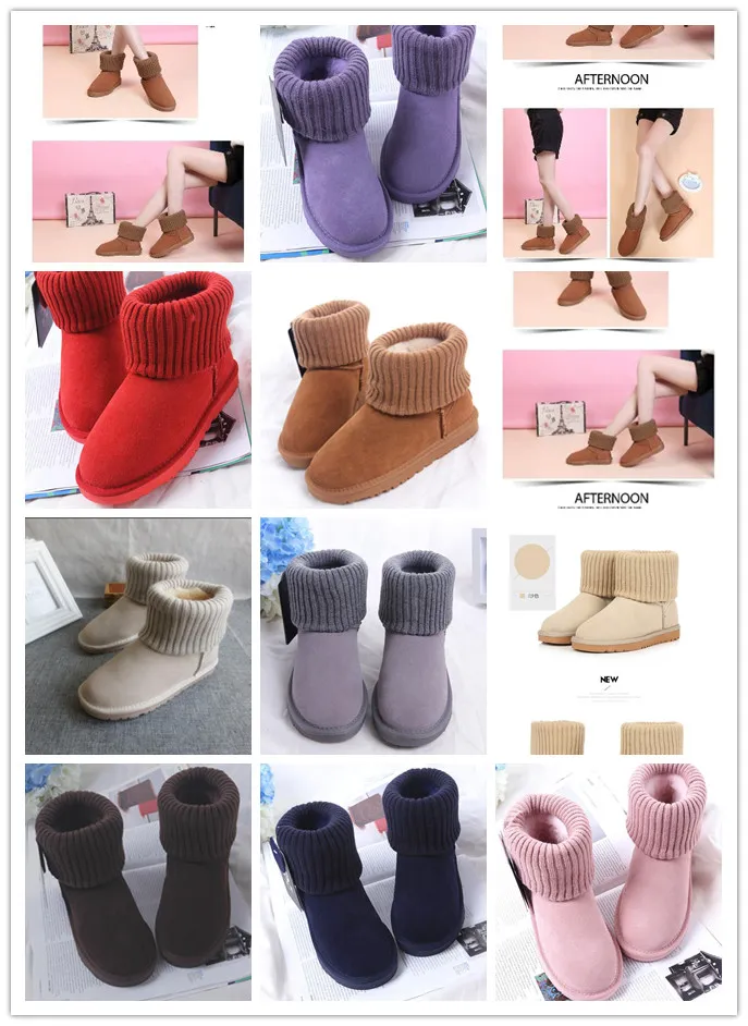 2023 Uggitys stile passerella Stivali da neve di lusso Australia Ugglie Bobina sottile Design Stivali medi Marchio classico Wggs Australias Stivali di lana Scarpe invernali calde