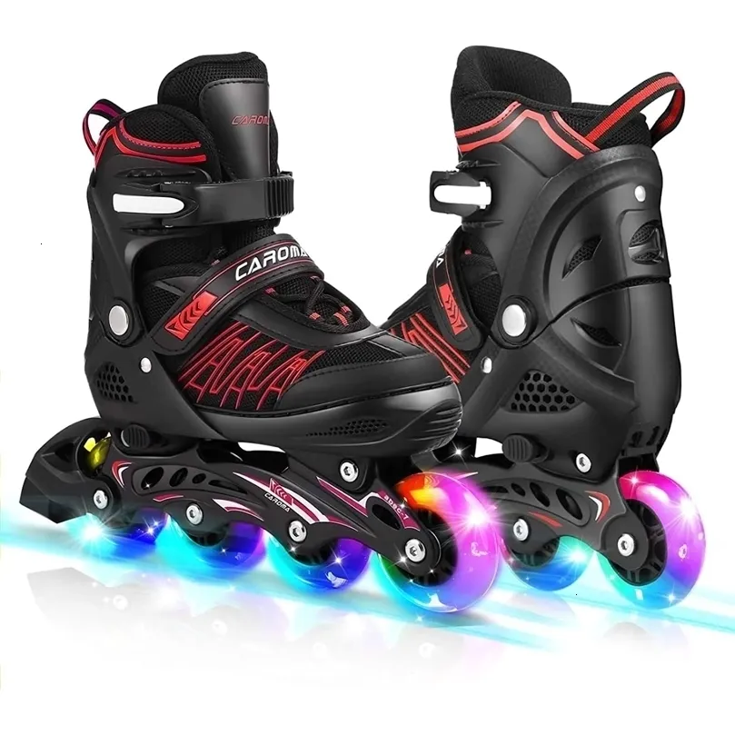 Moscas de pesca com mosca2 Caroma Patins inline ajustáveis para meninas e meninos com todas as rodas iluminadas Patins para iniciantes ao ar livre para crianças 221116