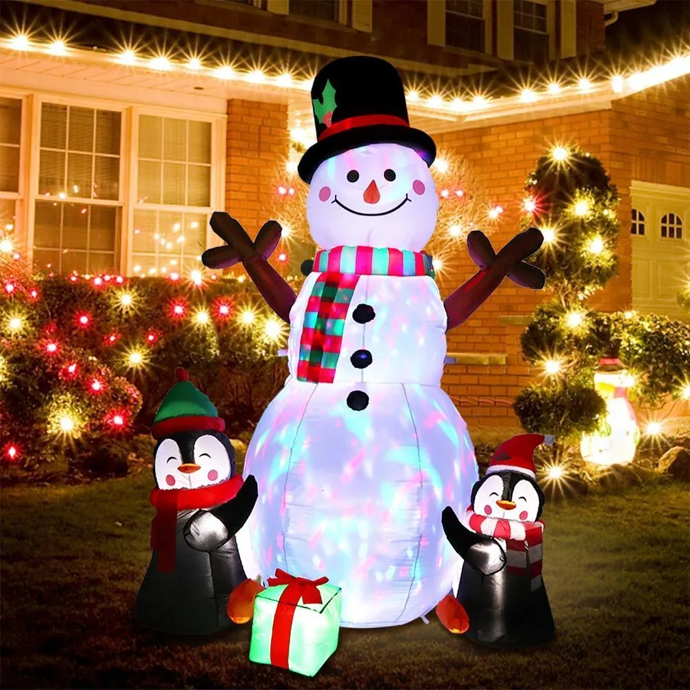 Kerstdecoraties Ourwarm 6ft opblaaderen Outdoor Snowman Penguins Opblaasbaar met LED -frontlichten voor jaar 221115