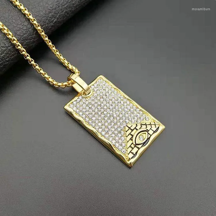 Chains The Eye Of Horus Ankh Necklace With Rhinestone Ancient Egyptian Religion Jewelry Gift Unisex Punk Pendant & Chain For Men/Women