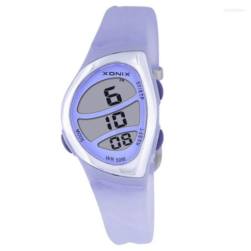 Principais relógios de pulso Top Brand Fashion Women Sports Sports Relógios à prova d'água 50m Jelly Digital Watch Digital Diving Hand Clock Montre Femme Bq