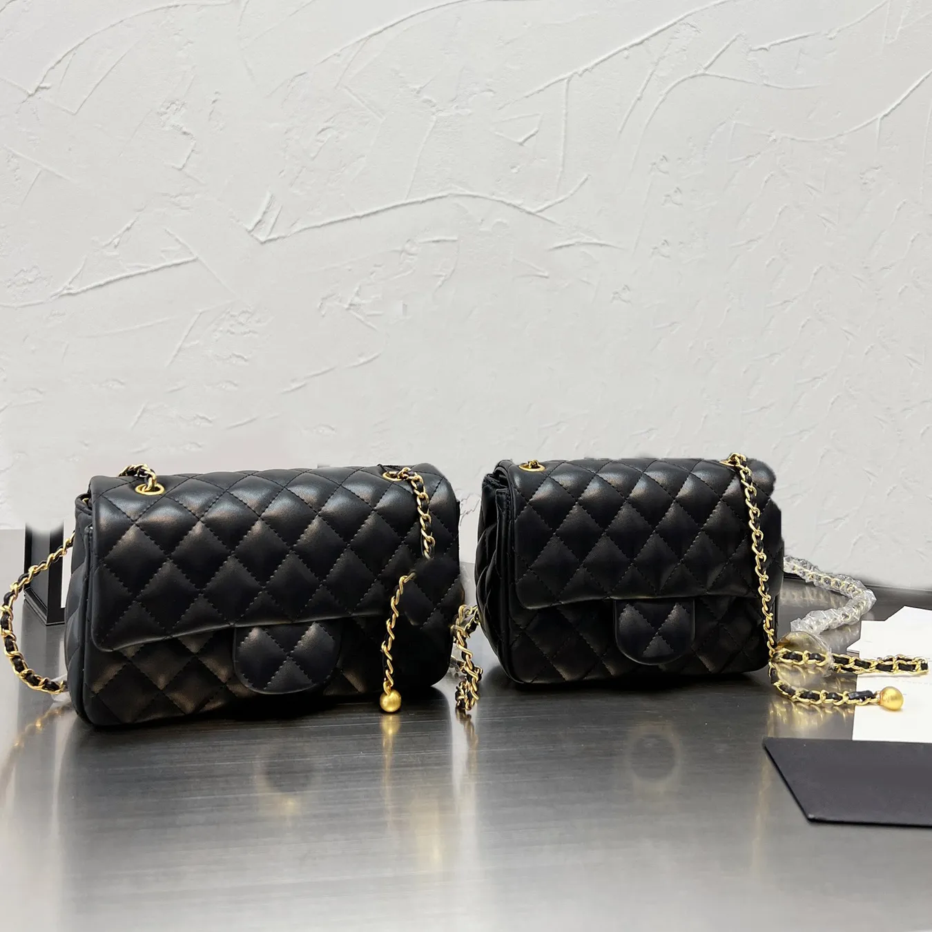 Dames Mini Rhomboïd Flap Sacs à bandoulière De Luxe Designer Messenger Boule D'Or En Cuir Véritable Kaki Longue Chaînes Portefeuille Sacs À Main Classique Femmes Bandoulière Sac À Main C 20 Ou 17 CM