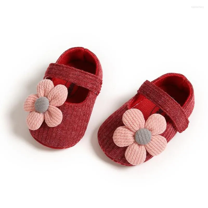 Premiers marcheurs mignon fleur bébé chaussures filles laine berceau printemps Bowknot fille baskets né enfant en bas âge CSH1001
