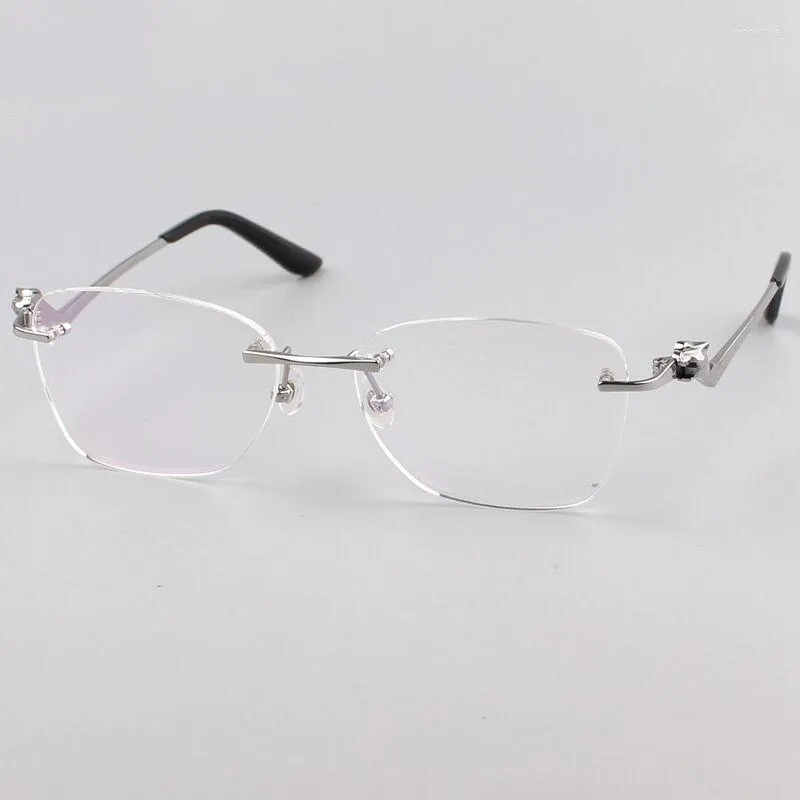 Cadres de lunettes de soleil Cardi Lunettes de prescription personnalisées pour femmes Cadre sans cadre Léopard Mode Vintage Affaires