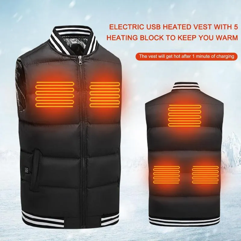 Motorcycle Apparel Universal Electric USB Heated Vest Winter Warm Men Women Heating Coat Jacket For Skiing Hiking Camping