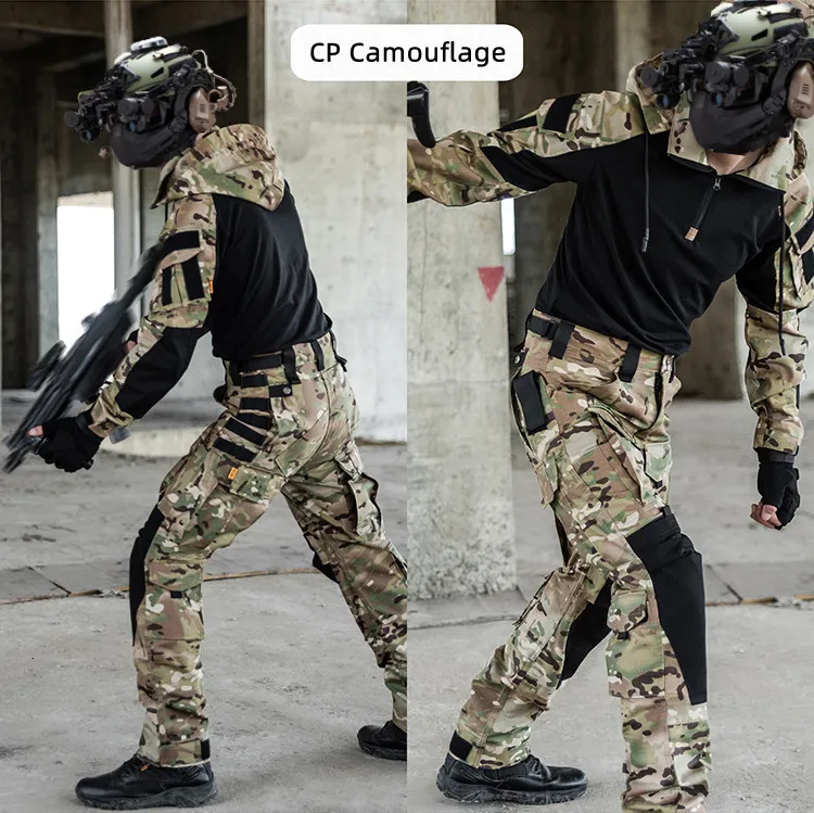 Camuflaje Softair Uniforme de combate Camisa militar Algodón Ropa táctica