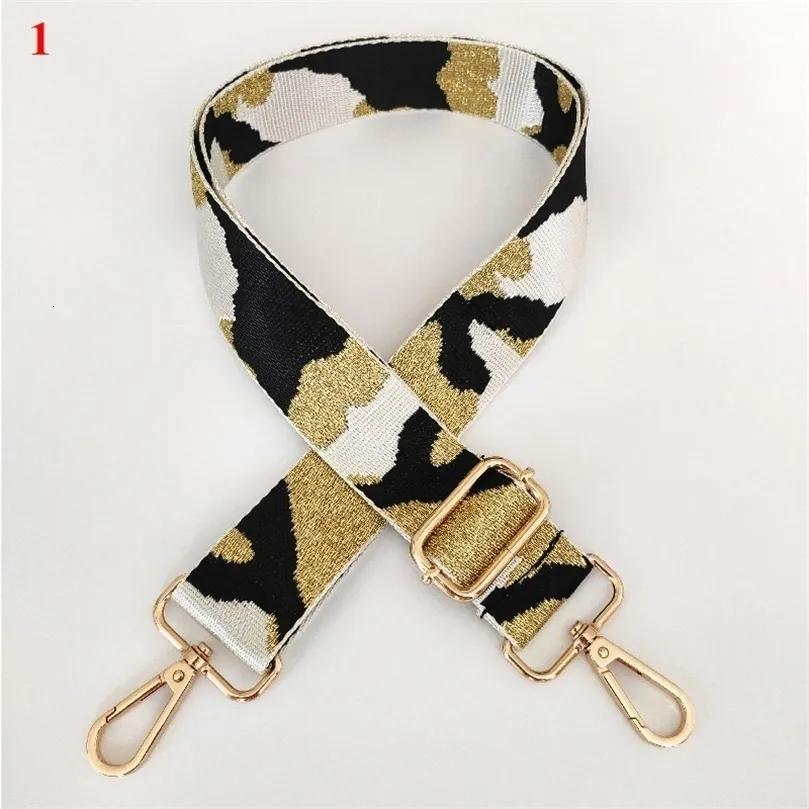 Accessori per parti di borsa 130 cm Camouflage Tracolle lunghe Cinturino largo regolabile Maniglia per borsa Fibbia in argento dorato 221116