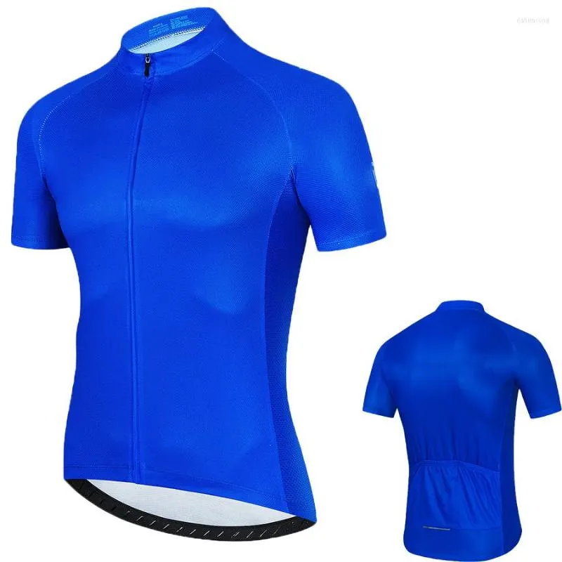 Jackets de corrida Jersey Blue Cycling Men Aero Bicycle