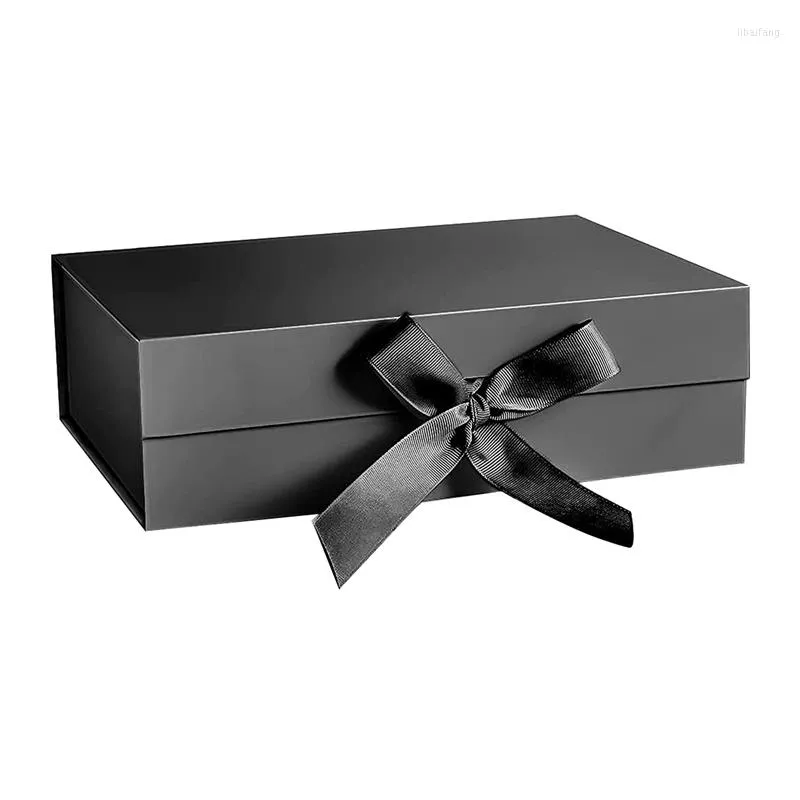 Caja de papel de regalo con tapa Bowknot magnético rectangular decorativo para envolver cumpleaños