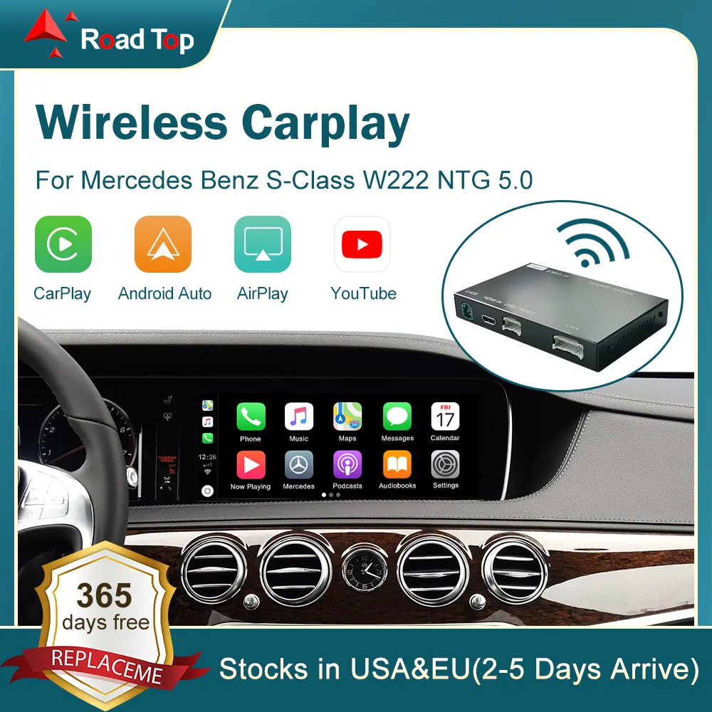 Wireless CarPlay per Mercedes Benz Classe S W222 2014-2018 con Android Auto Mirror Link AirPlay Funzioni di riproduzione auto