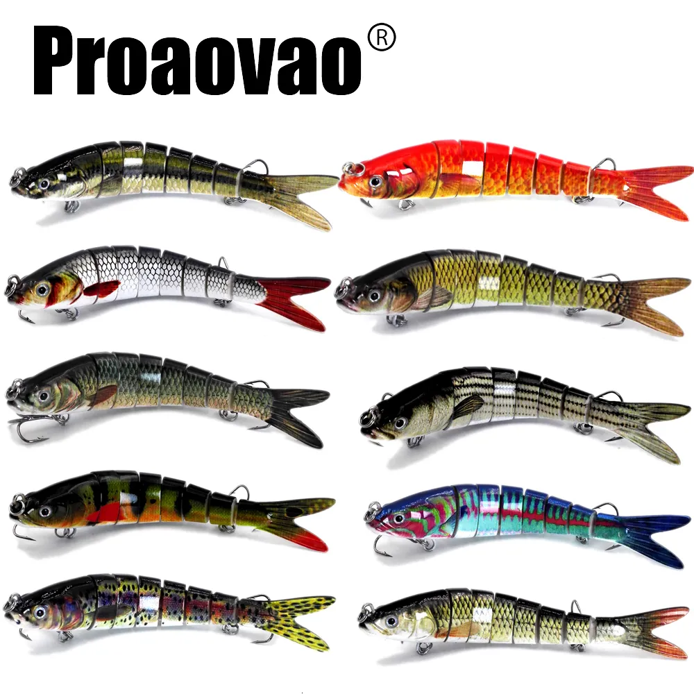 Lot De 16 Leurres De Pêche Articulés - Wobbler 8 Segments, 13.4 Cm, Multi-couleurs, Pour Carnassiers