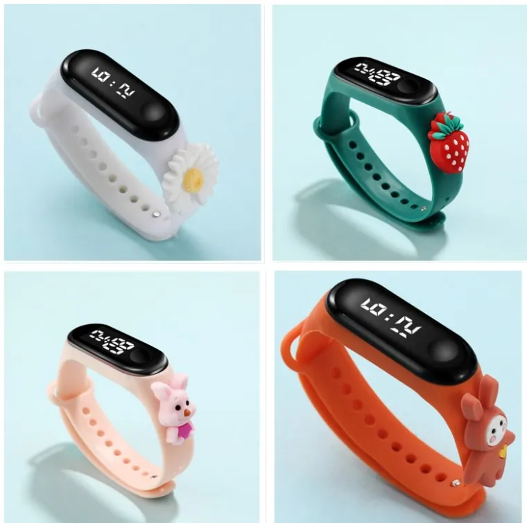 Reloj Digital LED inteligente para niño y niña, pulsera impermeable con  dibujos animados, regalo de cumpleaños