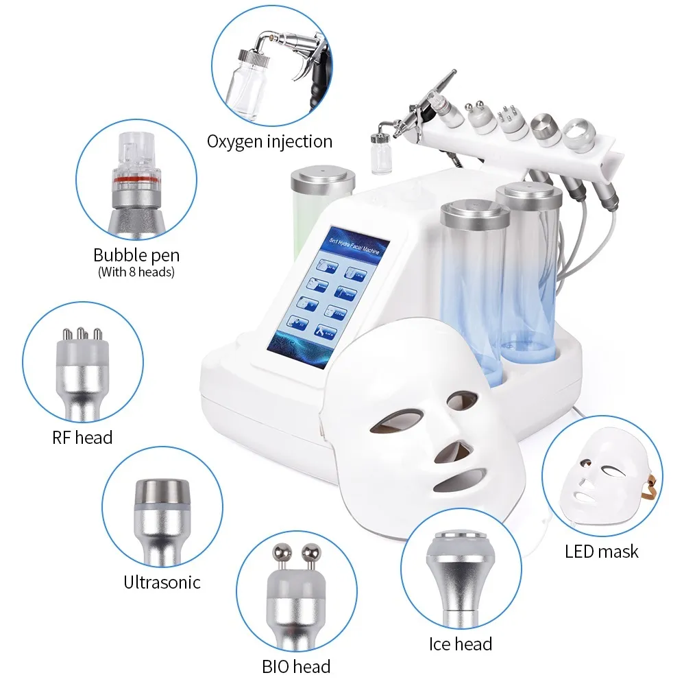Multifunktionales Schönheitsgerät, 7-in-1-Vakuum-Gesichtsreinigung, Hydro-Wasser-Sauerstoff-Jet-Peeling-Maschine, Peel-Clean-Hautpflege-Funktionsgerät zum Heben und Festziehen von Mitessern