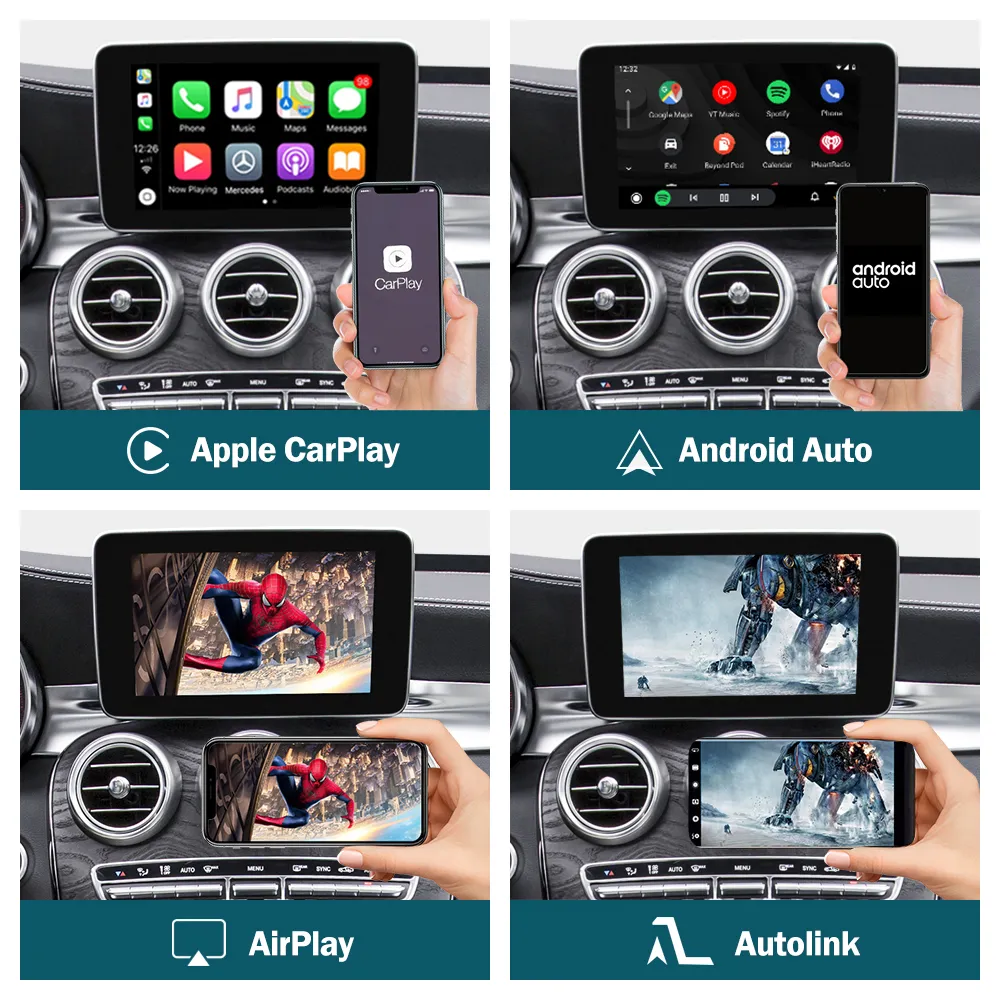 CarPlay Sans Fil Pour Mercedes Benz Classe C W205 GLC 2015 2018 Avec  Android Auto Mirror Link AirPlay Car Play Fonctions Du 215,71 €