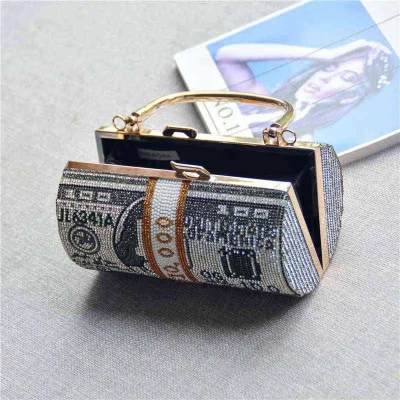 Designer Rhinestone Sequin Shoulder Bag For Weddings And Evening Events Luxury Money Clutch With 10000 Dollar Stack 221116 From Arsalan 21.38 DHgate.Com
