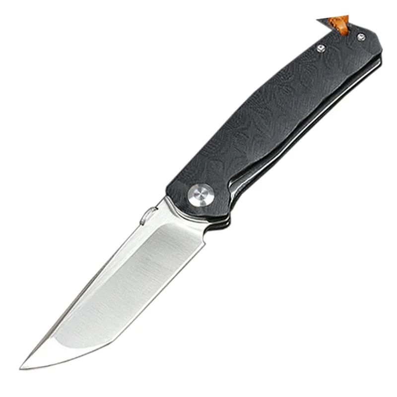 Promotion M6685 Flipper Couteau pliant D2 Satin Drop Point Blade G10 avec poignée en tôle d'acier Roulement à billes Couteaux de dossier à ouverture rapide