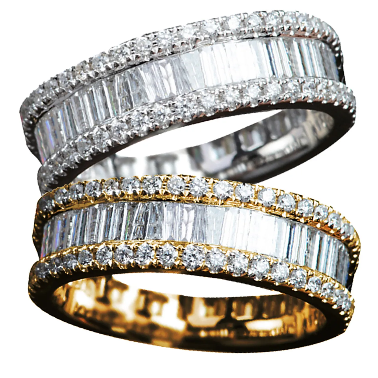 مليئة من حلقات الماس 5A جودة باهظة الحب خاتم الذهب الفضة روز الفولاذ المقاوم للصدأ حرف نحاسي