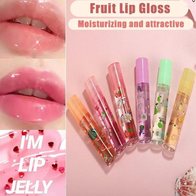 Lipgloss 6 Kleuren Willekeurig Spiegel Water Transparant Hydraterende Blijvende Lippenstift Hydraterende Vloeibare Cosmetica A8J2