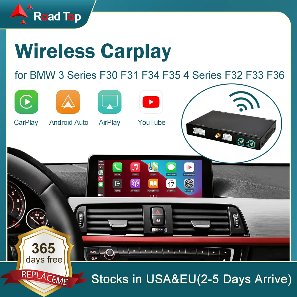 Wireless CarPlay för BMW 3 4 Series F30 F31 F32 F33 F34 F35 F36 2011-2020 med Android Mirror Link Airplay Car Play Funktion250p