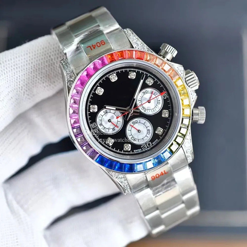 Diamond Watches Rainbow Dial Watch For Men Designer Watches De 40 Mm Mecanico Muneca Automatica 904L Munecas De Pulsera De Acero Inoxidable Orologi Di Lusso De 88 23 DHgate