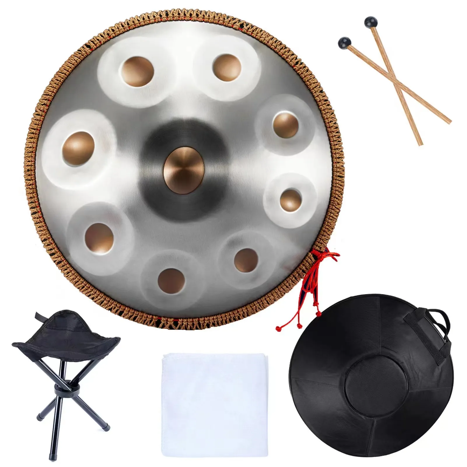 Nowe notatki 9/10 Authentic Handpan Professional Worr Free Drum Instrument dla talerza ds. Perkusyjnych początkujących