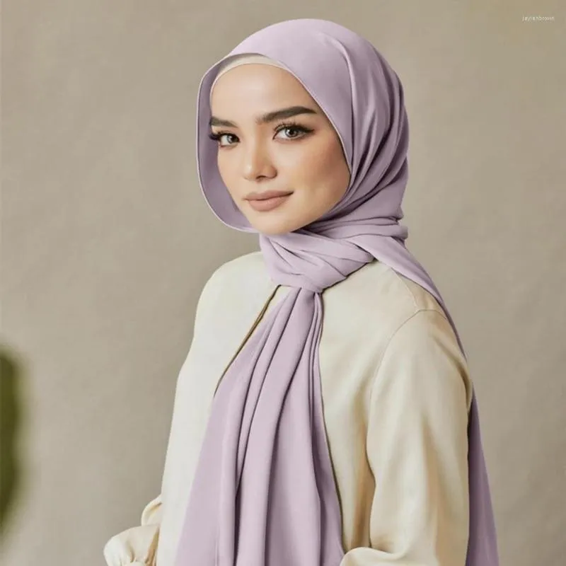 Bandanas couleur unie Hijab pour femmes en mousseline de soie douce 36 couleurs mode confort longue écharpe respirant enveloppement écharpes élégant foulard