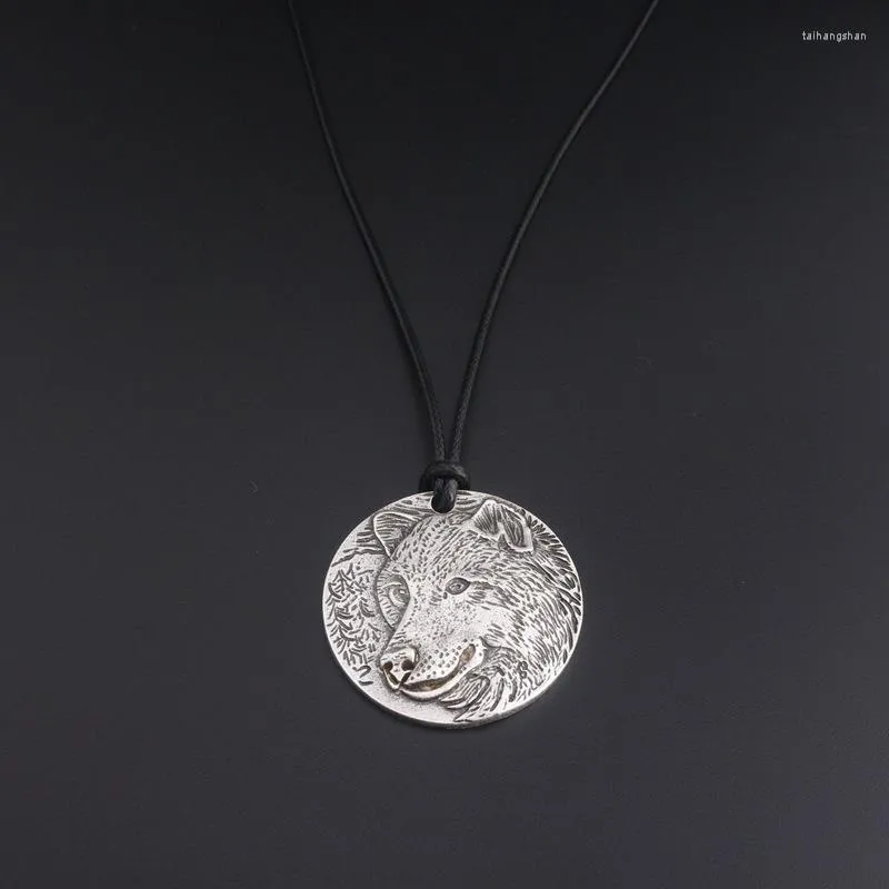 Pendentif Colliers Vintage Loup Collier Antique Argent Couleur Hyperbole Style Tête Femmes Hommes Bijoux