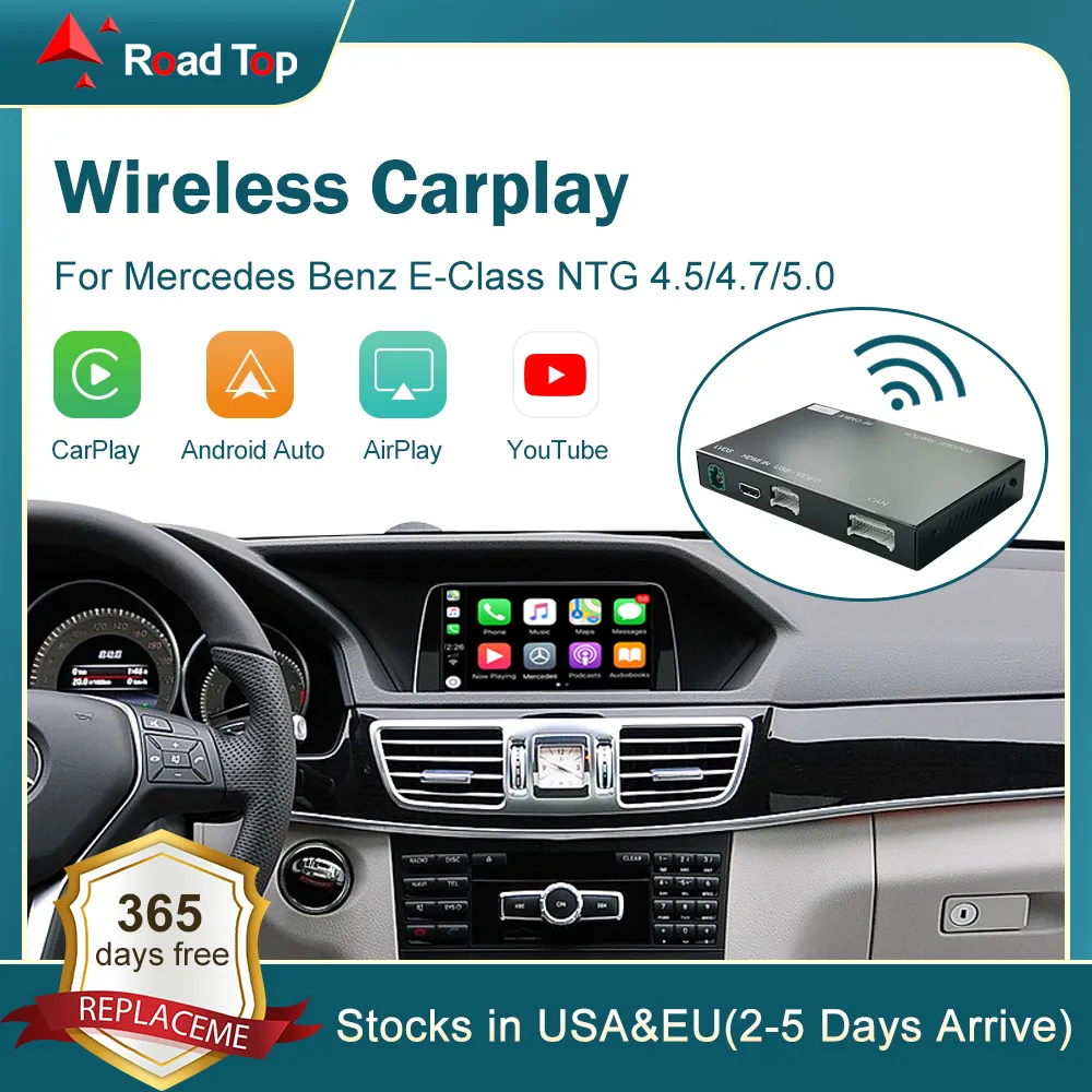 Carplay اللاسلكي لـ Mercedes Benz E-Class W212 E Coupe C207 2011-2015 مع سيارة Android Auto Link Play Car Play