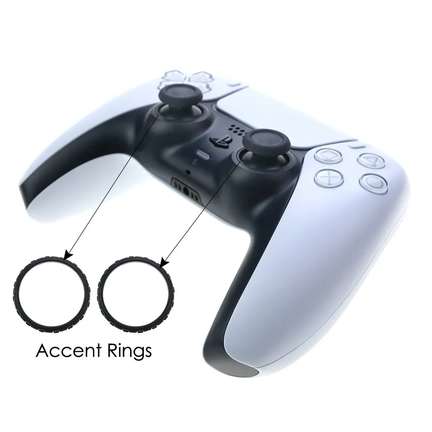 Ers￤ttning av GamePad Thumbstick Accent Joystick ringer f￶r PS5 Controller dekorativ ring Fast Ship