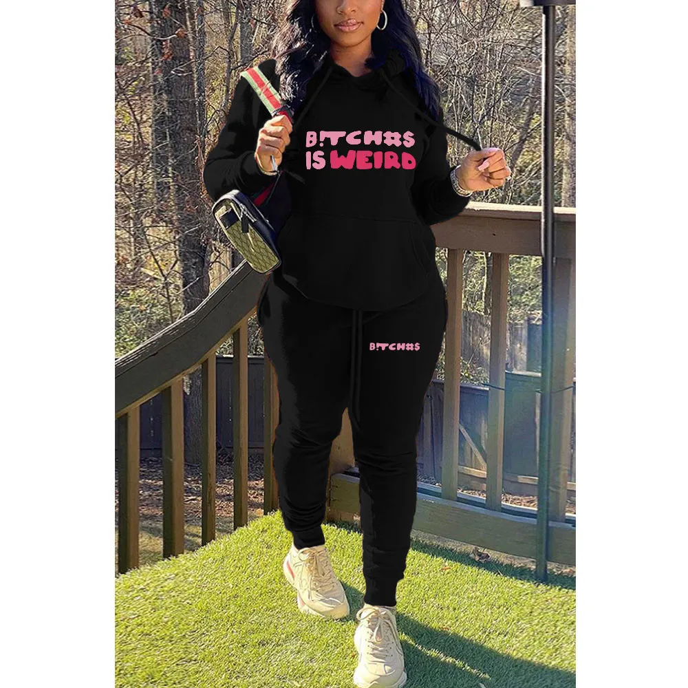 Designer Brand Womens Jogging Suit With Letter Print Pink