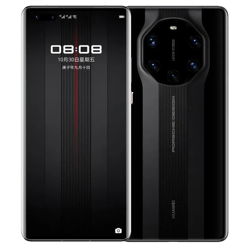 Téléphone portable d'origine Huawei Mate 40 RS Porsche Design 5G 8 Go de RAM 256 Go de ROM Kirin 9000 50.0MP NFC OTG HarmonyOS 6.76" OLED Full Display Fingerprint ID Face Smart Cellphone