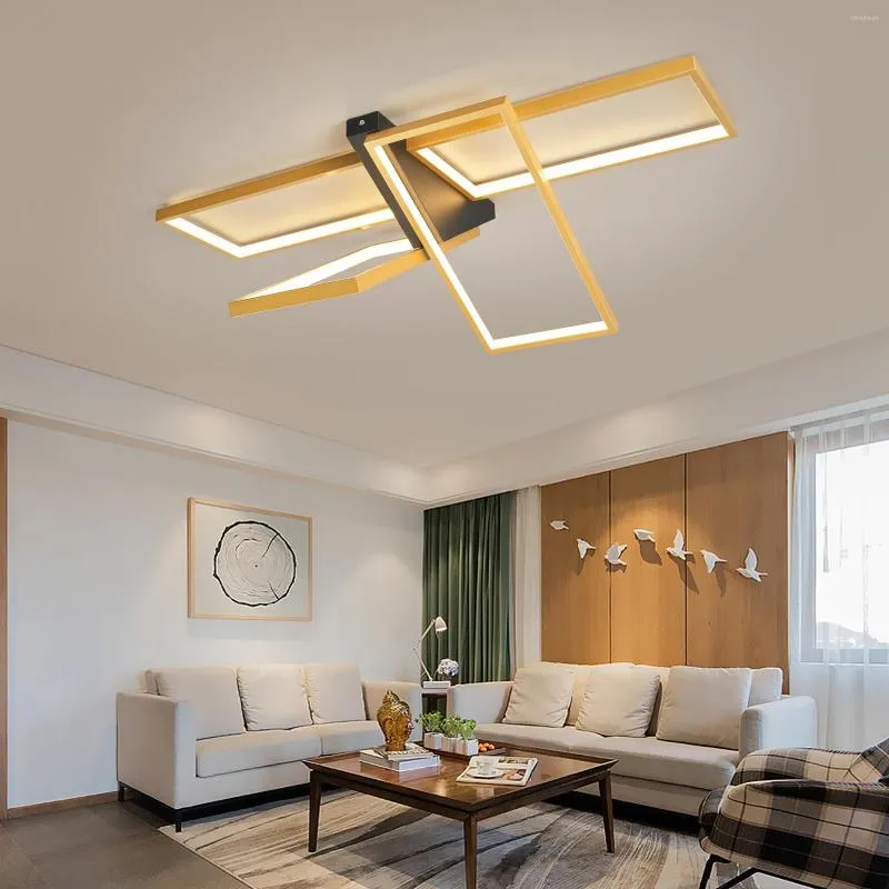 مصابيح السقف الإضاءة الحديثة LED لغرفة المعيشة غرفة نوم المطبخ مصباح الذهب أو الأسود الانتهاء من 90-260 فولت