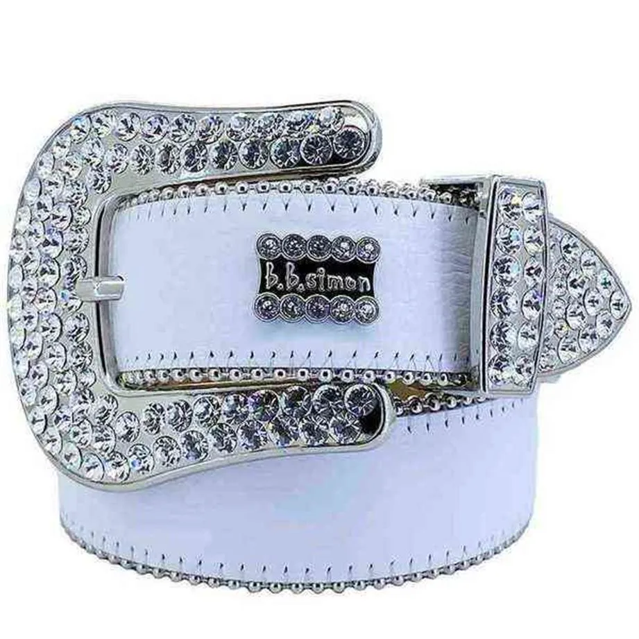 Designer 2022 Cintura Bb Simon Cinture per uomo Donna Cintura diamantata lucida bianca cintura uomo boosluxurygoods 7000185i