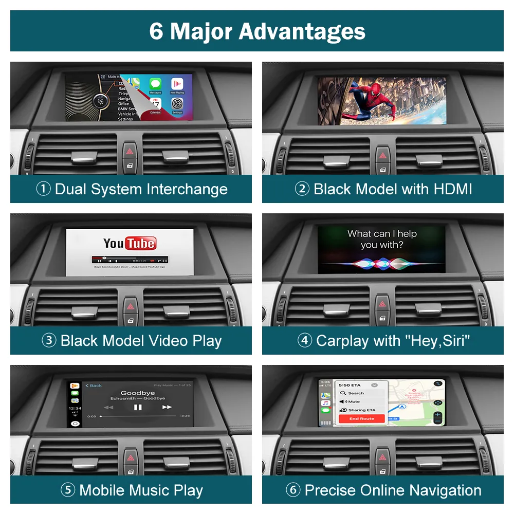 Draadloze CarPlay voor BMW CIC Systeem X5 E70 X6 E71 2011-2013 X1 E84 2009-2015 met Android Spiegel Link AirPlay Auto Spelen Function269i