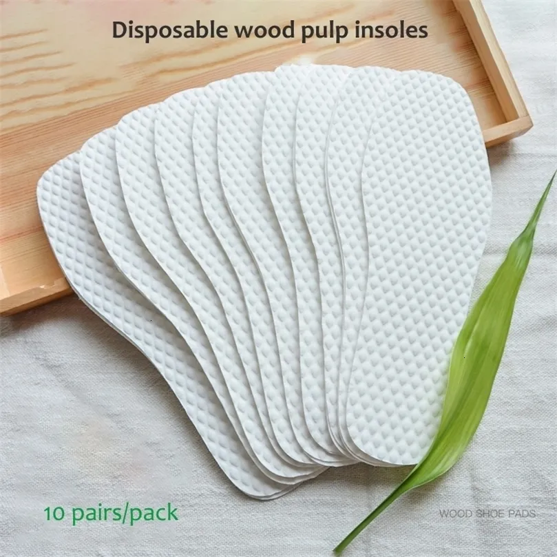 Shoe Parts Accessories 10 PairsPack Disposable Insoles Nature Wood Pulp Men and Women Thin Breathable Sweat Soft Comfortable Pad 221116