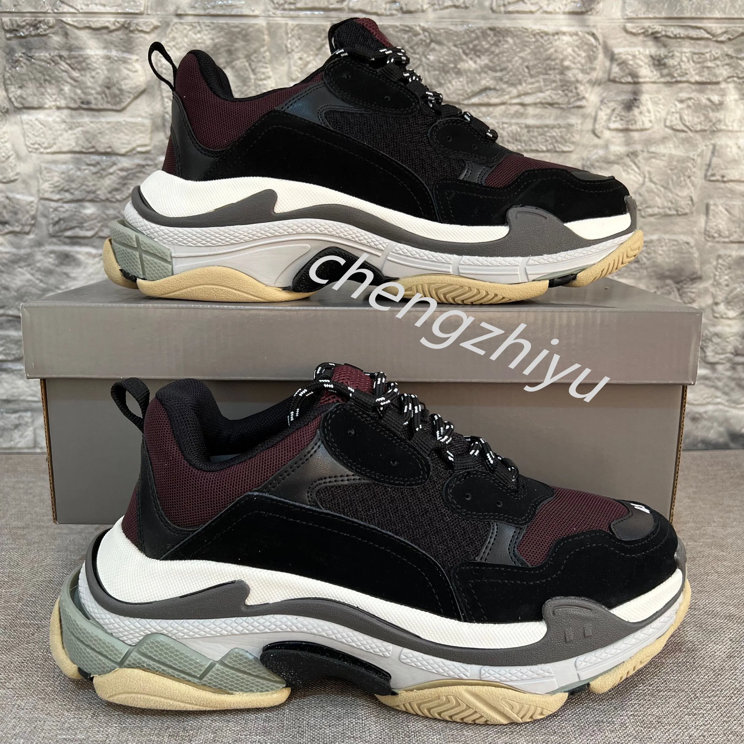 2022 Paris Crystal Bottom Triple S Casual Shoes Dad Platform Sneakers ...