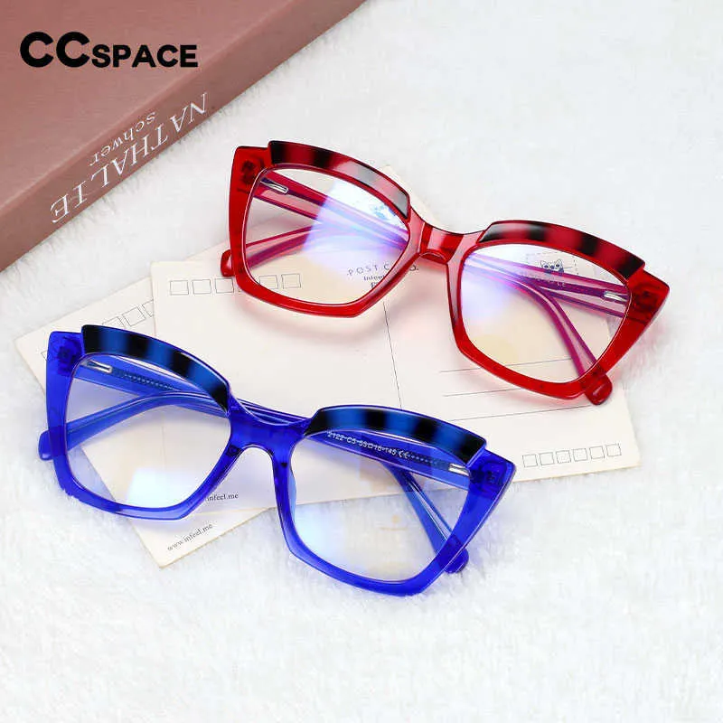 Sonnenbrillenrahmen 54587 Modemarke Cat Eye Quadratischer Rahmen Großer Rahmen TR90 Material Damen Anti-Blaulicht Brillengestell T2201114