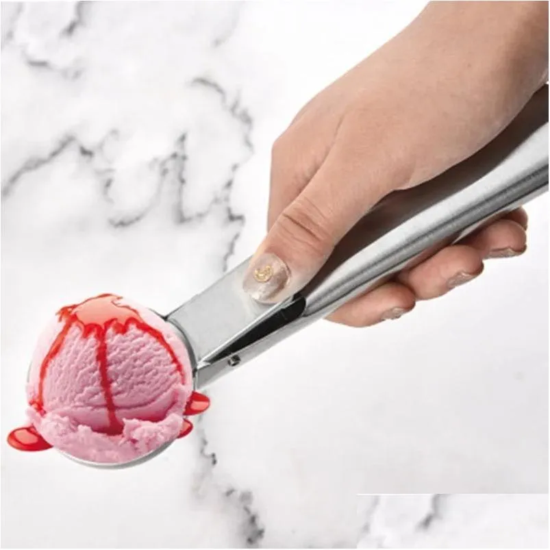 Ice Cream Tools Ice Cream Scoops Tools Stacks Stainless Steel Creams Digger Nonstick Fruit Ball Maker Watermelon Ices Spoon Tool Dro Dhdma