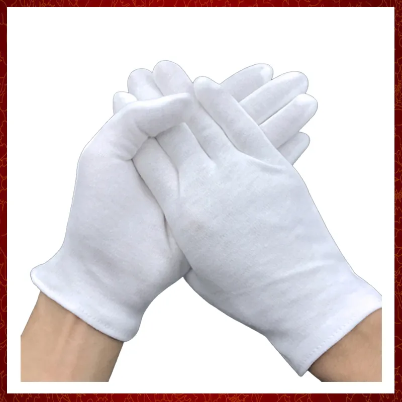 ST213 1/6/12 Paren Witte katoenen handschoenen Inspectie Lichtgewicht Werkhandschoenen Hoogte Kwaliteit Beschermende handschoenen