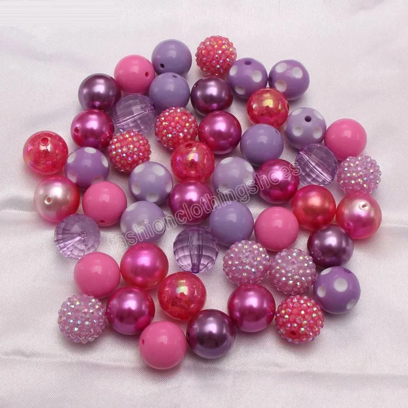 Accessori gioielli bambini bambini Perline acriliche grosse rotonde sciolte Kit di perline strass colorate fai-da-te Giocattoli lo sviluppo