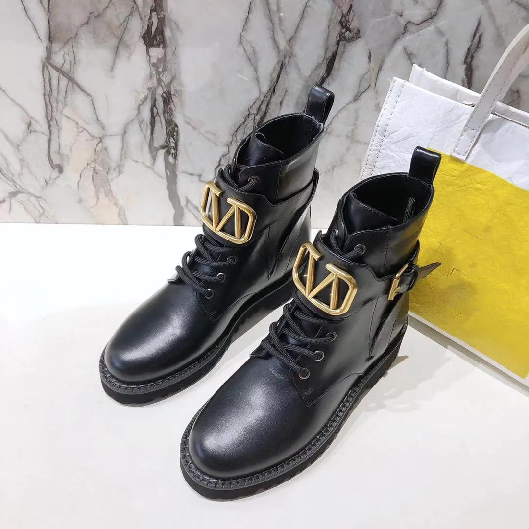 Valentinoity Stivali rivetti di alta qualità vlogo boot designer women inverno stivaletti caviglie in pelle sexy piattaforma calda lussuosa v donna hffdd